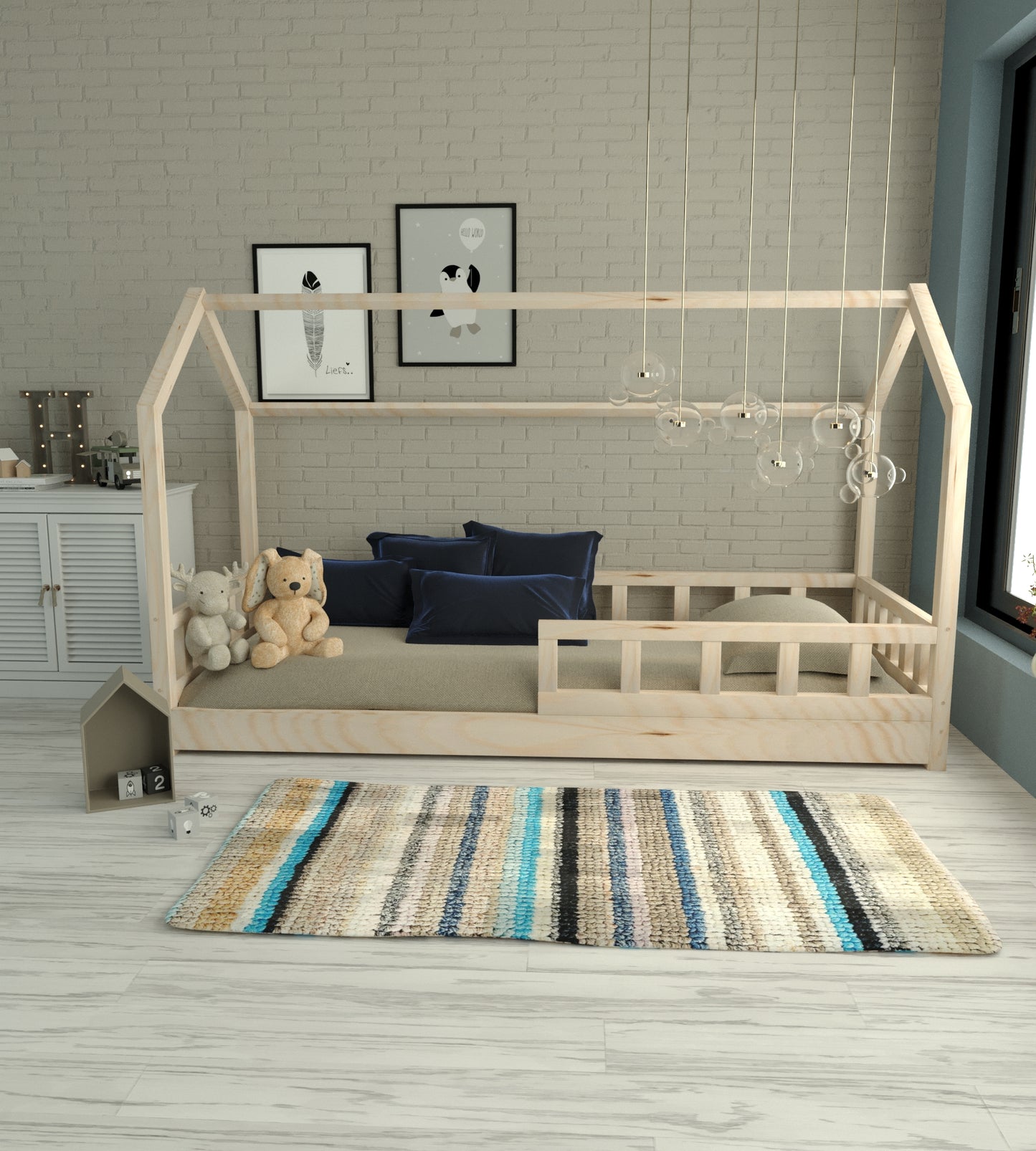 Lit Cabane Olivia en Bois Naturel
