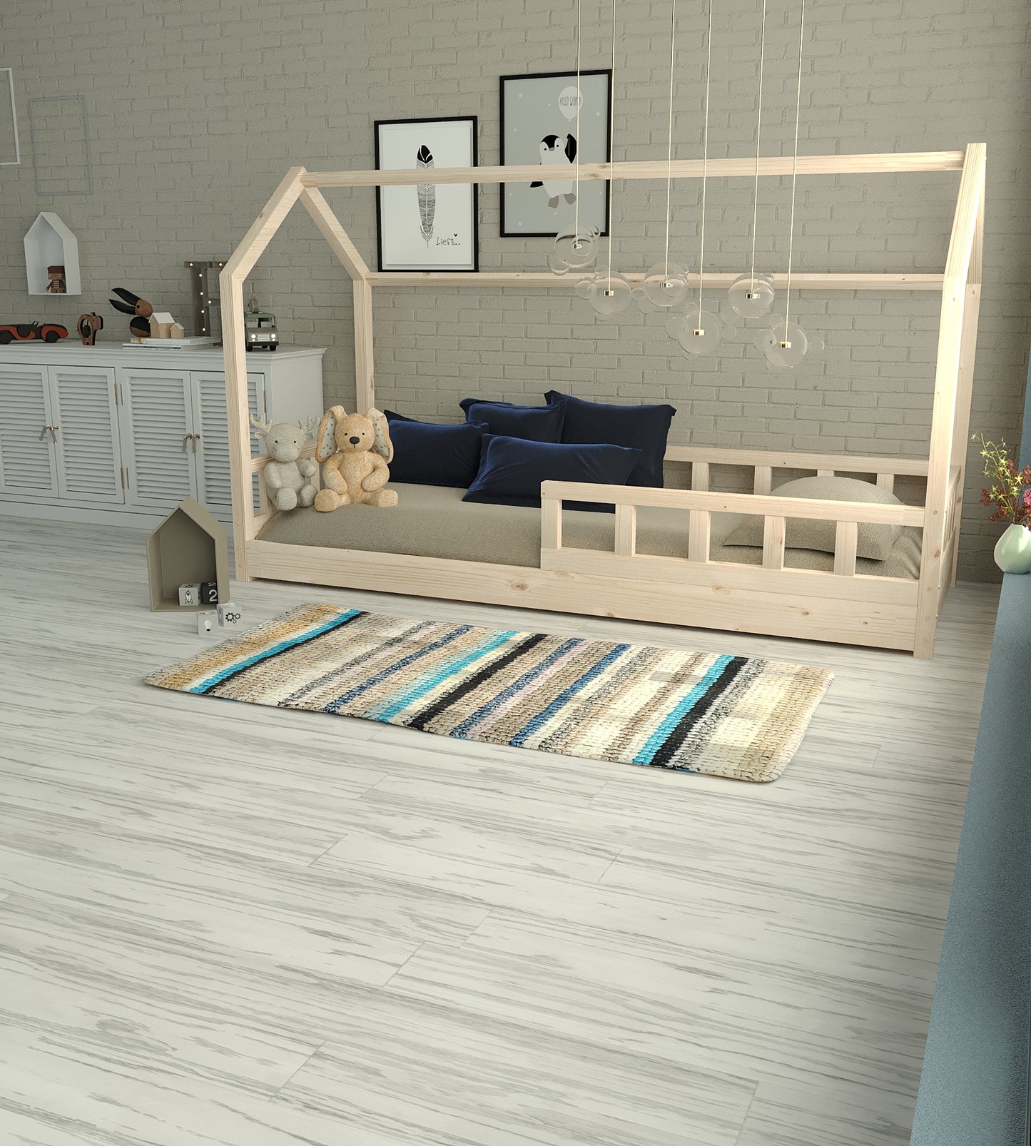 Lit Cabane Olivia en Bois Naturel