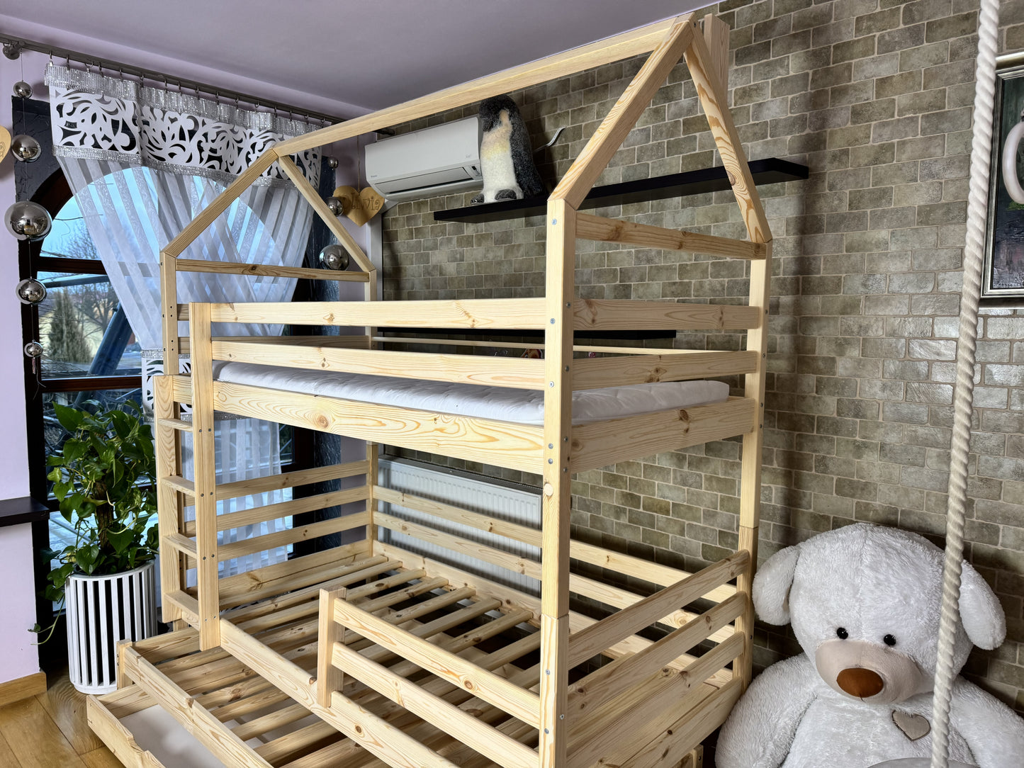 Lit Cabane 3 places en bois Talia
