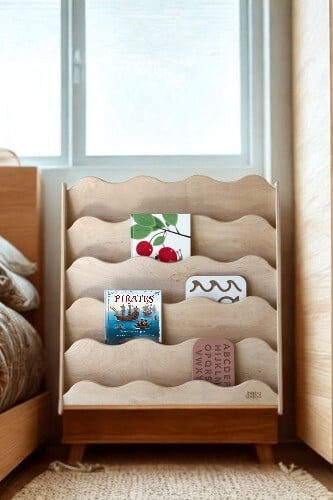 Bibliothèque Enfant Wave en Bois - La Cabane à Loulous