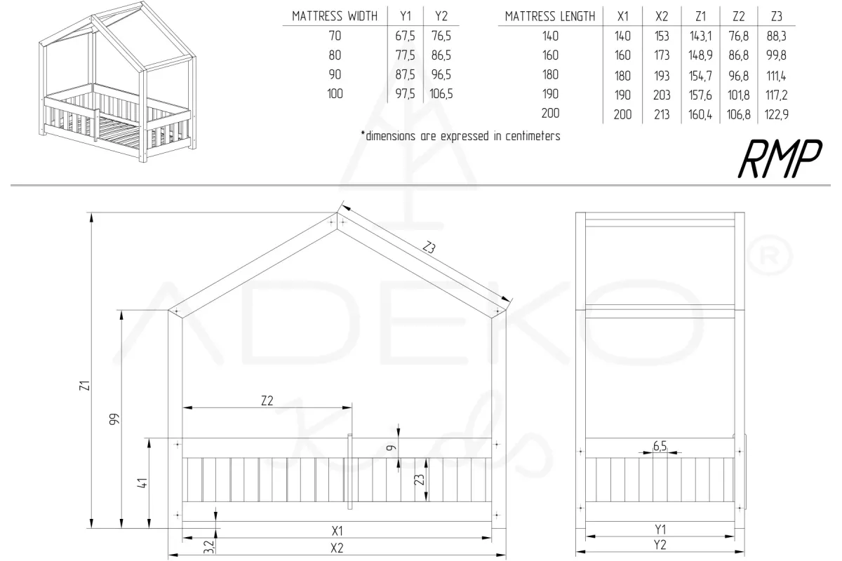Lit Cabane DOUBLE RMP en Bois Chalet (avec Barriere) - La Cabane à Loulous