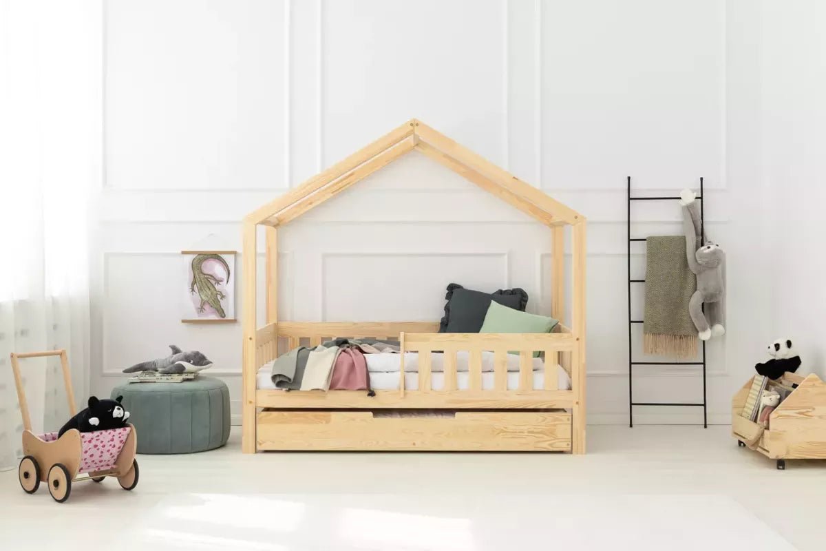 Lit Cabane DOUBLE RMP en Bois Chalet (avec Barriere) - La Cabane à Loulous