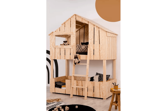 Lit Cabane en Bois superposé Ted fait main - La Cabane à Loulous