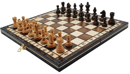 Jeu d échecs ET de Dames pliable en bois – Plateau 35 × 35 cm et pions inclus