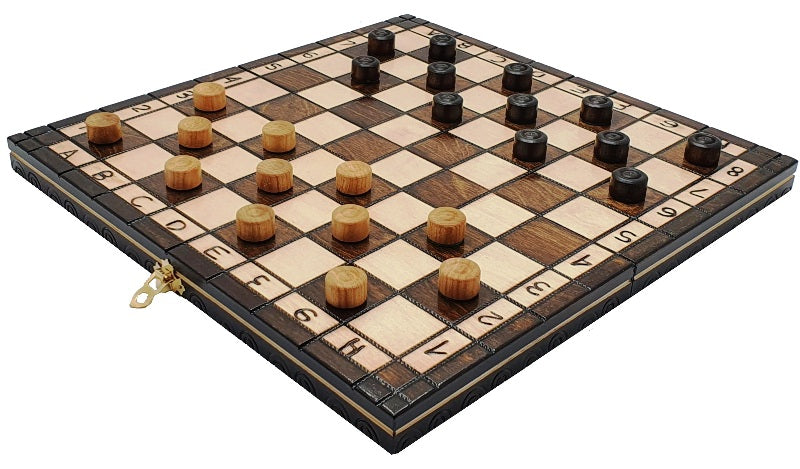 Jeu d échecs ET de Dames pliable en bois – Plateau 35 × 35 cm et pions inclus