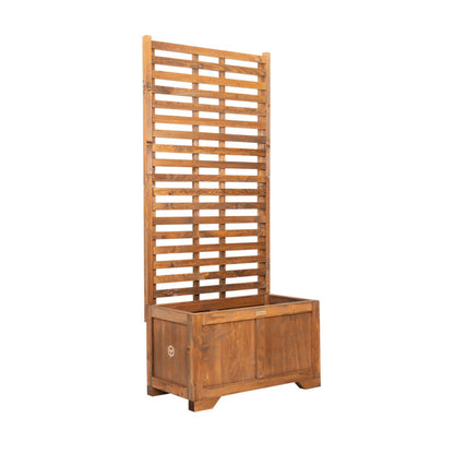Jardinière avec pergola en bois vintage
