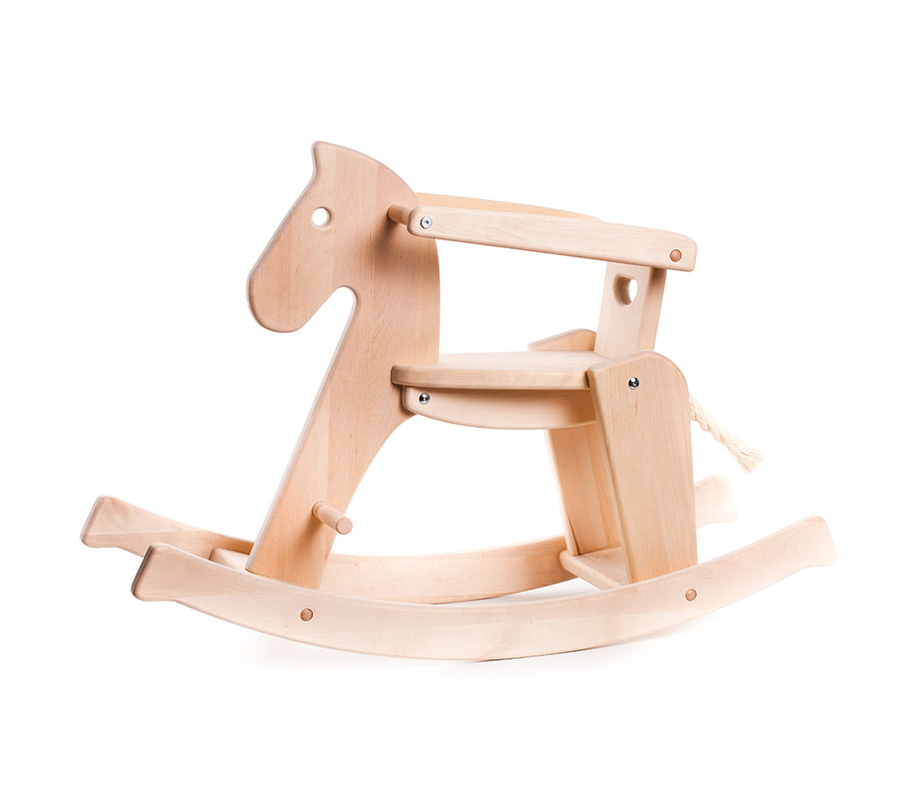 Cheval à bascule en bois