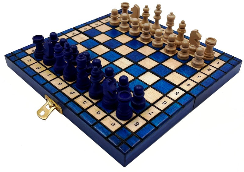 Jeu Echecs fait main de Voyage BLEU