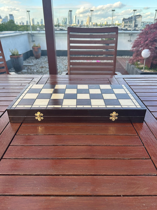 Jeu d'échecs pliable  49x49 Martial en bois – échiquier artisanal élégant
