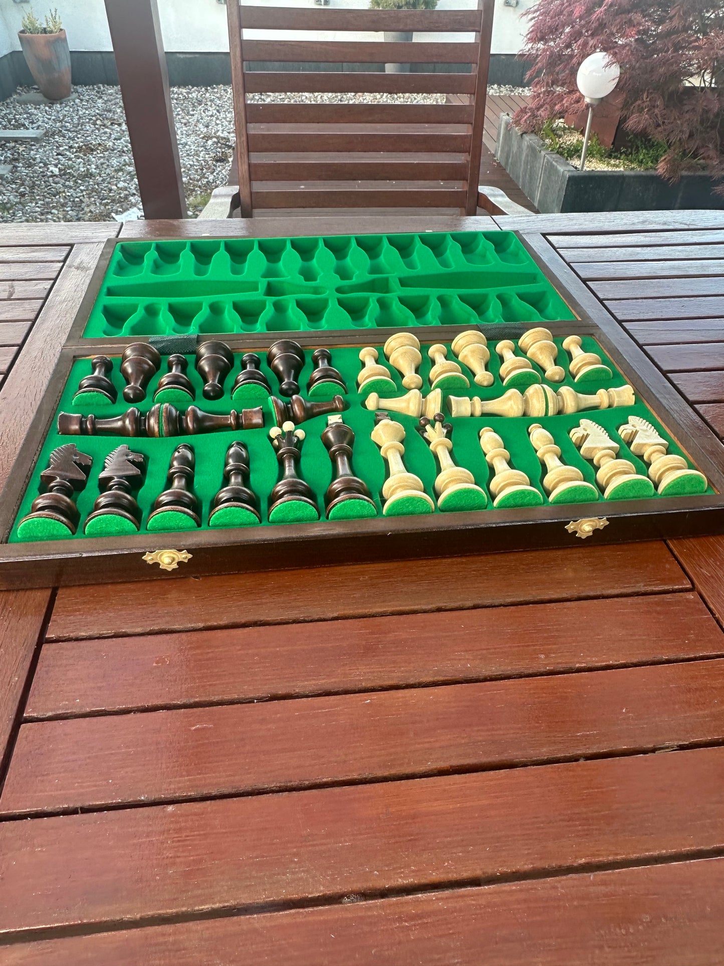 Jeu d'échecs pliable  49x49 Martial en bois – échiquier artisanal élégant