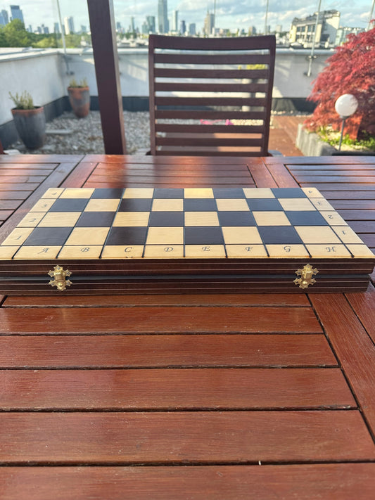 Jeu d'échecs pliable  49x49 Impérial en bois – échiquier artisanal élégant