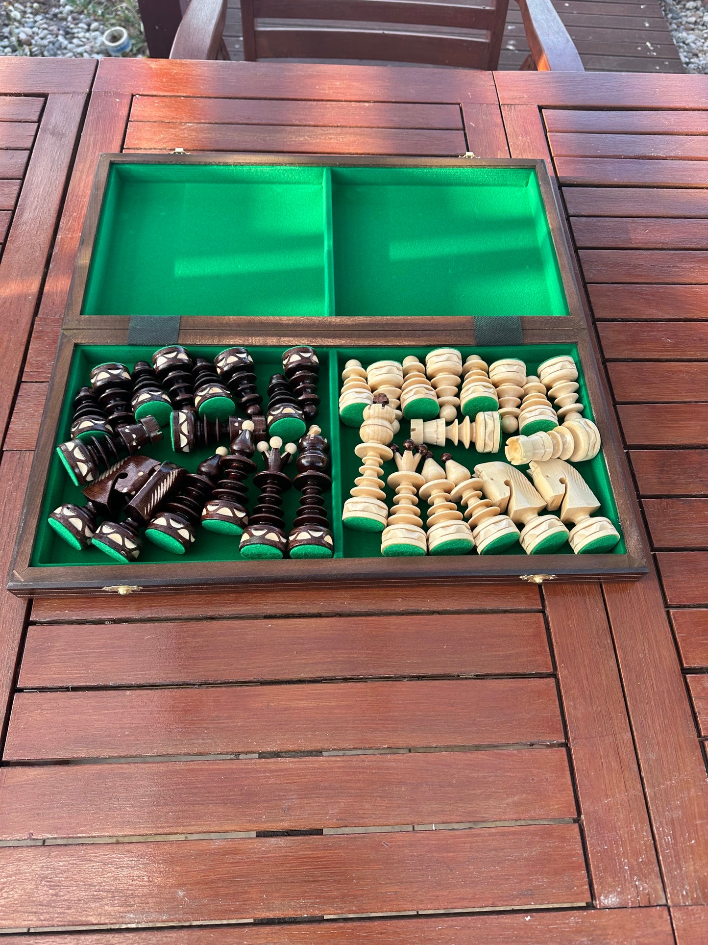 Jeu d'échecs pliable  49x49 Impérial en bois – échiquier artisanal élégant