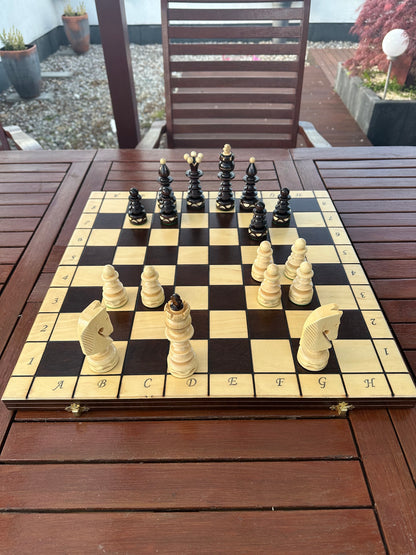 Jeu d'échecs pliable  49x49 Impérial en bois – échiquier artisanal élégant