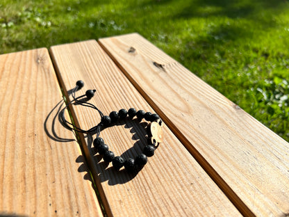 Bracelet Ying Yang en Bois Fait Main