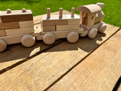 Train en bois fait main - La Cabane à Loulous