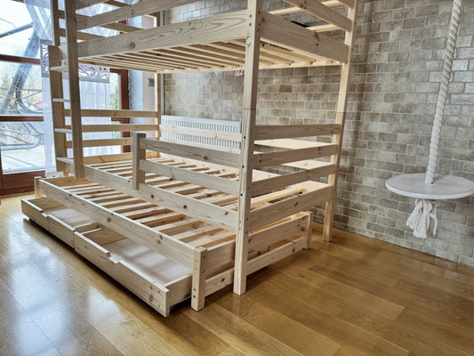 Lit Cabane 3 places en bois Talia