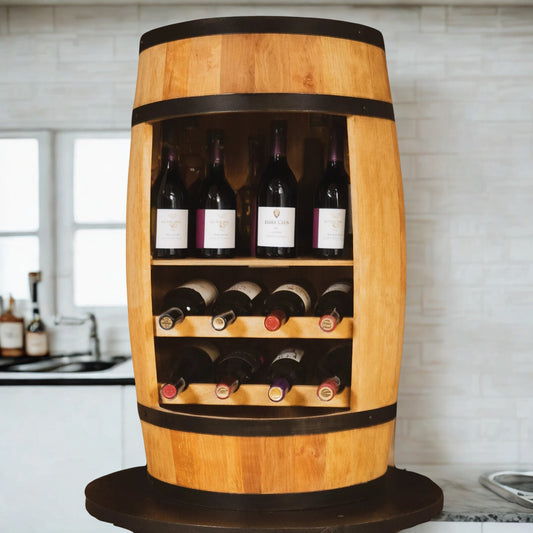 Tonneau Bar Signature LED – Cave à Vin en Bois de Chêne