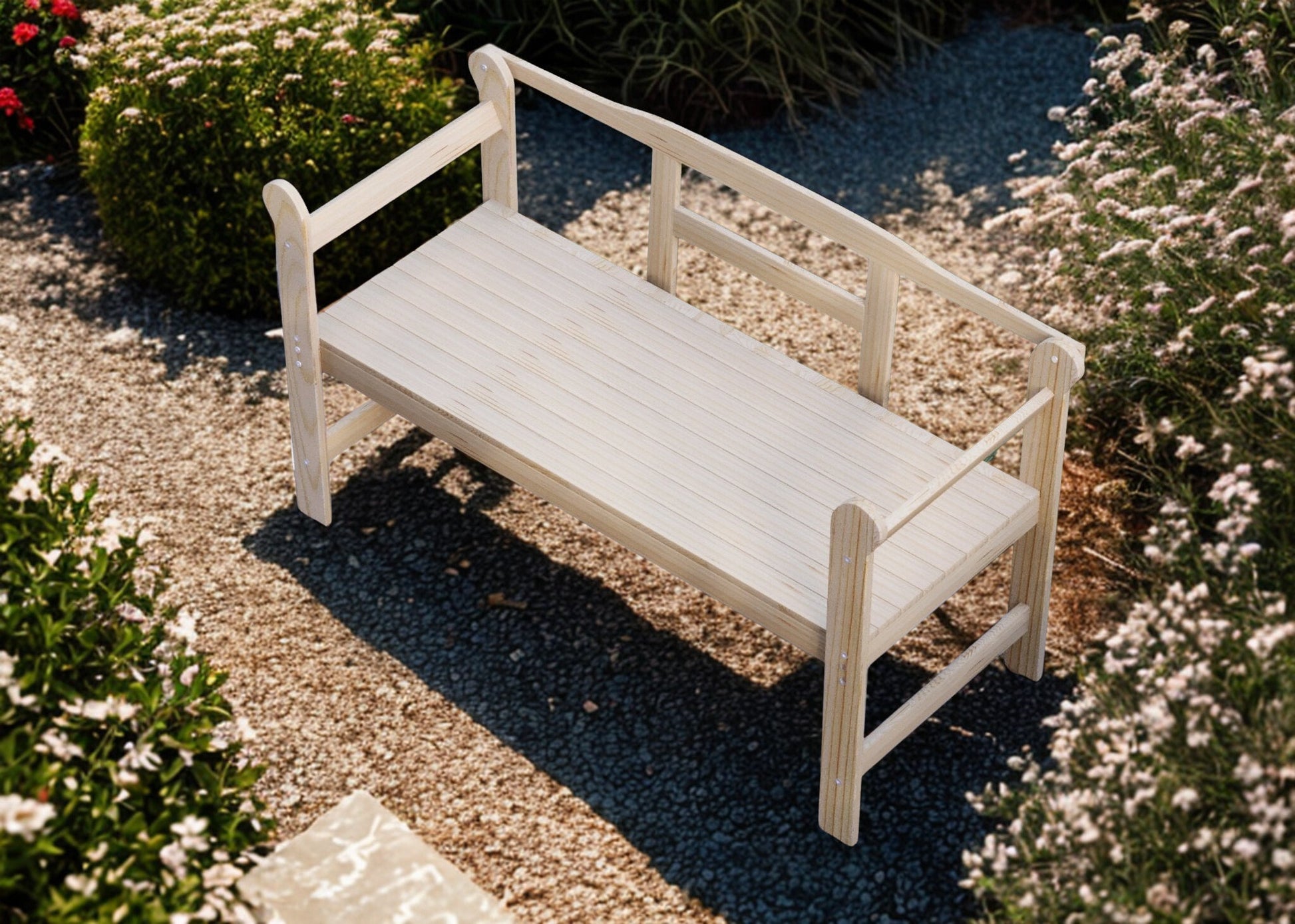 Banc de jardin en bois naturel Rivage - La Cabane à Loulous