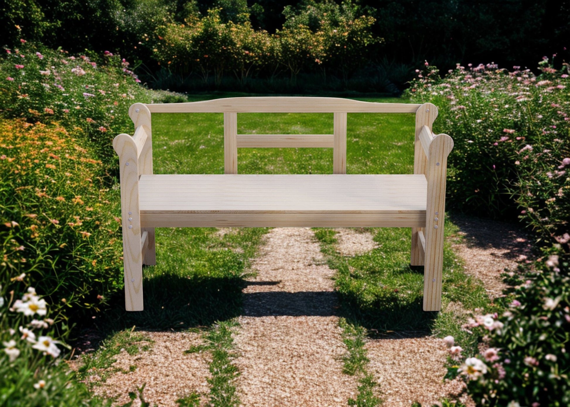 Banc de jardin en bois naturel Rivage - La Cabane à Loulous