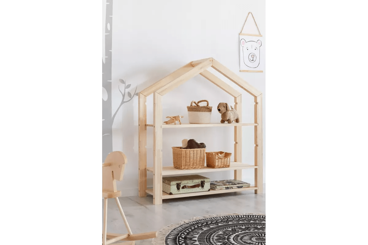 Bibliothèque en Bois Pin en forme de Cabane - La Cabane à Loulous