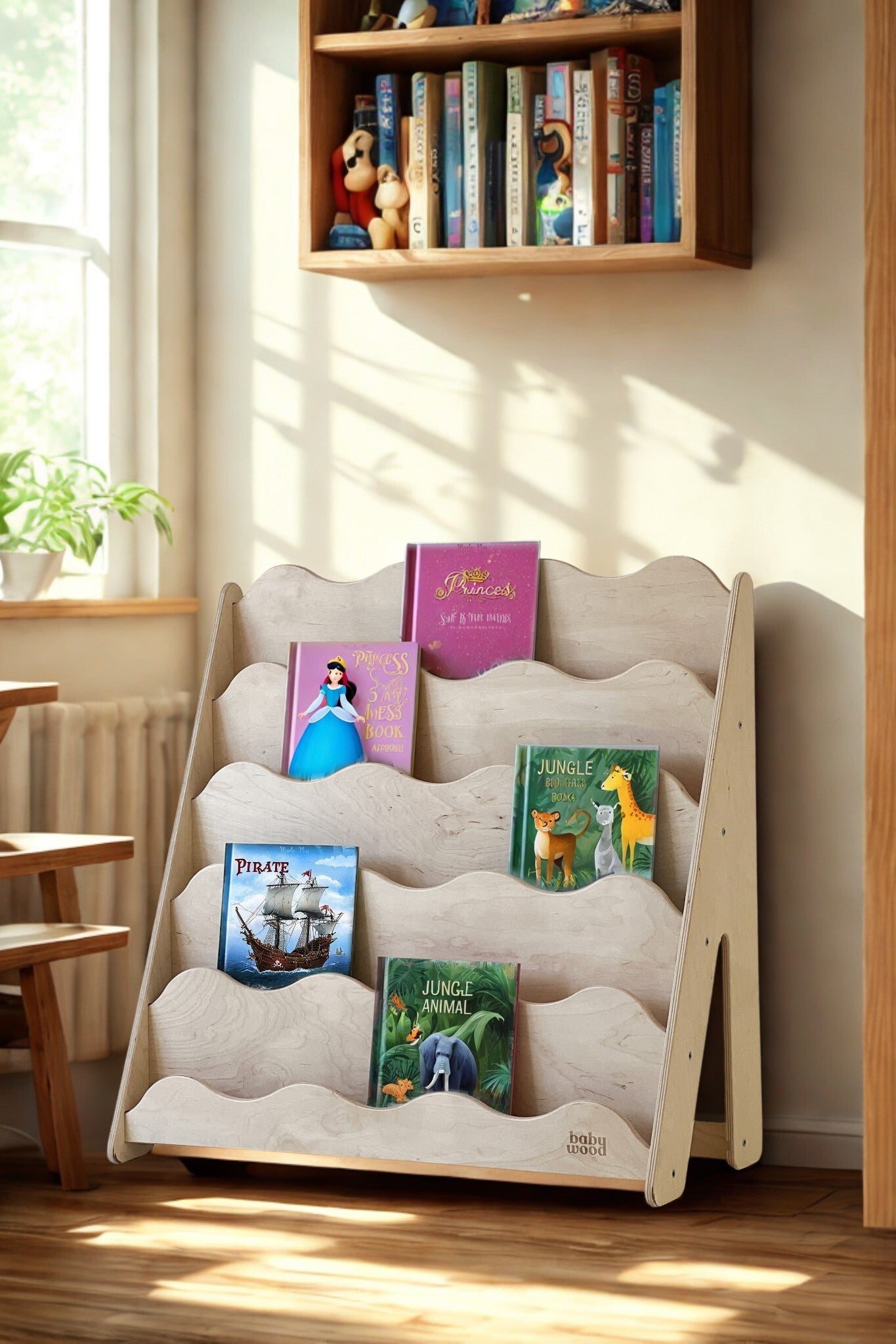 Bibliothèque Enfant Wave en Bois - La Cabane à Loulous
