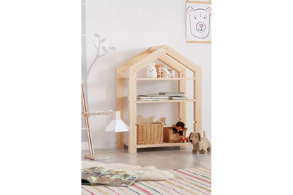 Bibliothèque en Bois Pin en forme de Cabane 40x60