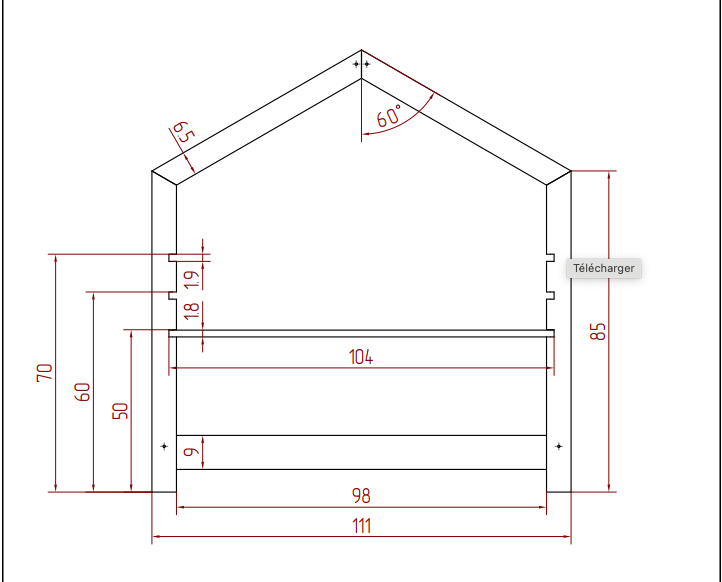 Bureau Cabane (40x100cm) en Bois Naturel fait main - La Cabane à Loulous