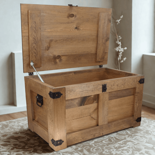 Coffre en bois avec couvercle fait main - La Cabane à Loulous