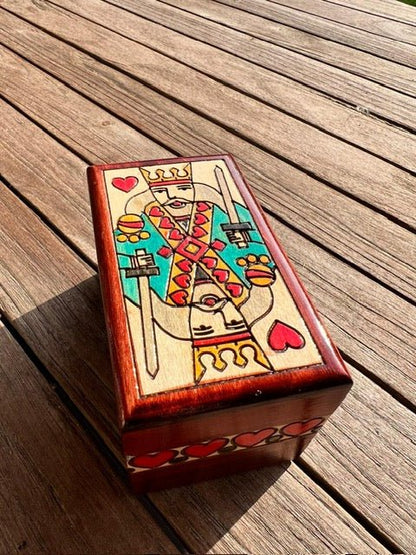 Coffret 2 jeux de Cartes en bois fait main rangement vertical - La Cabane à Loulous