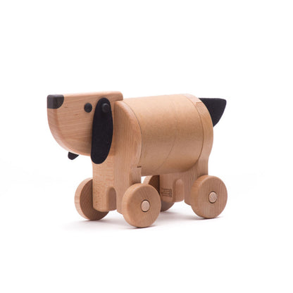 Chien en bois coffre