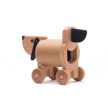 Chien en bois coffre