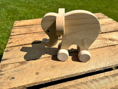 Eléphant à roulette en bois - La Cabane à Loulous