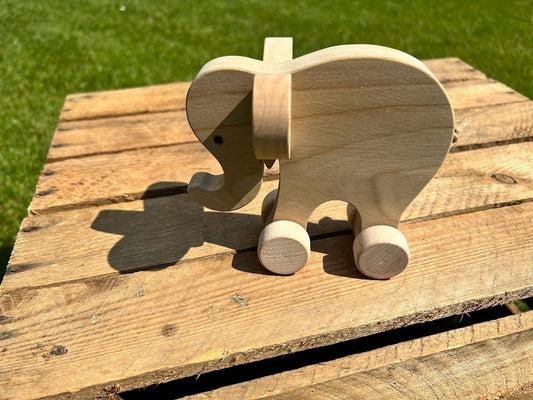 Eléphant à roulette en bois - La Cabane à Loulous
