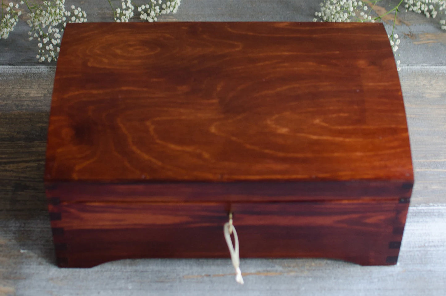 Boite à bijoux en bois fait main avec serrure à clé