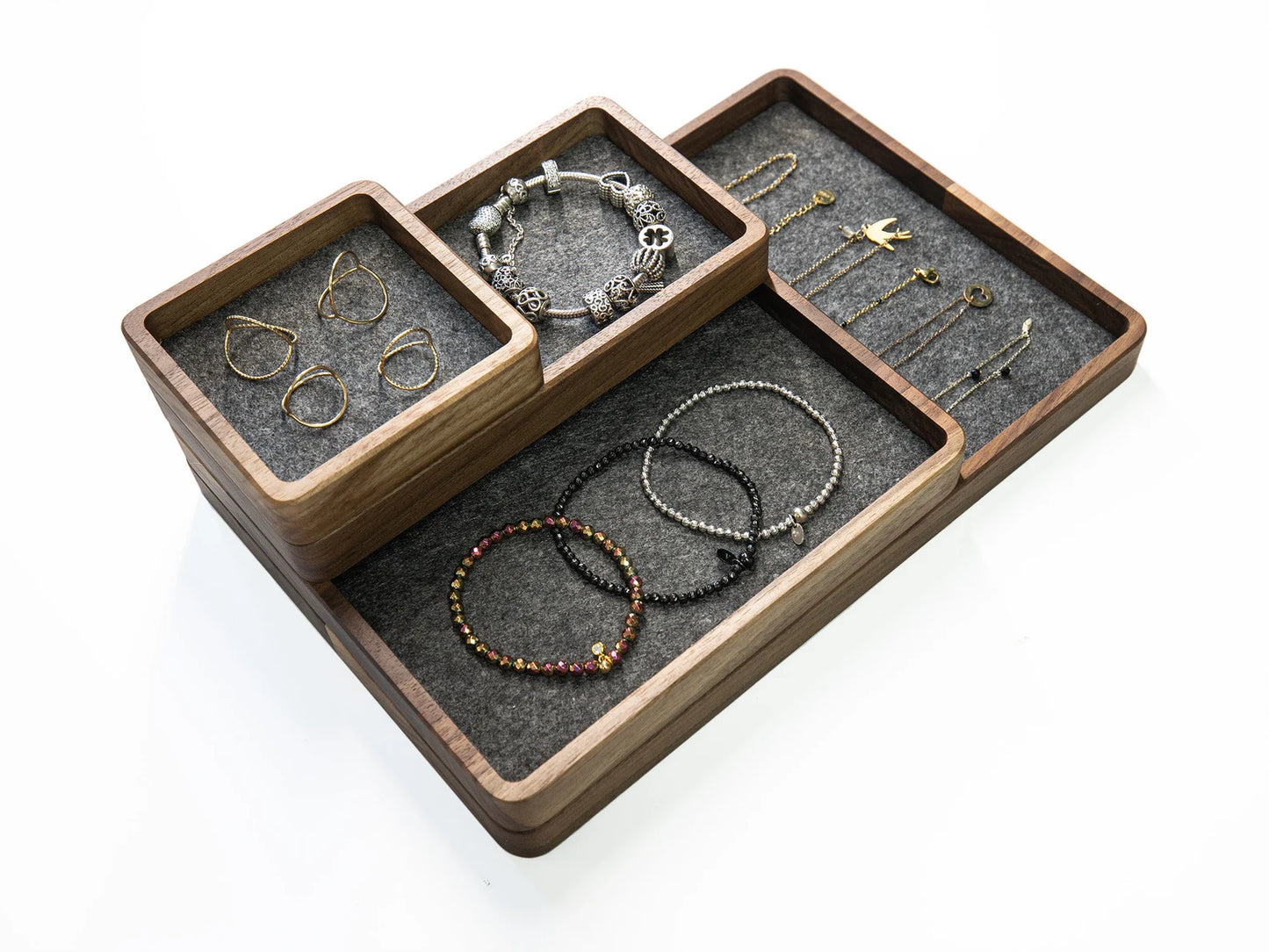 Organisateur rectangulaire avec un compartiment, chêne noir, chêne, noyer XL