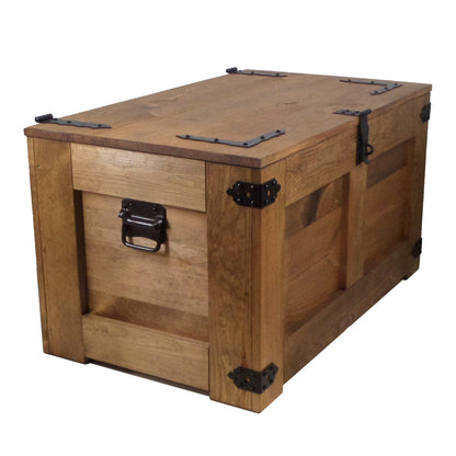 Coffre en bois avec couvercle fait main