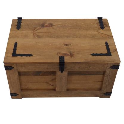 Coffre en bois avec couvercle fait main