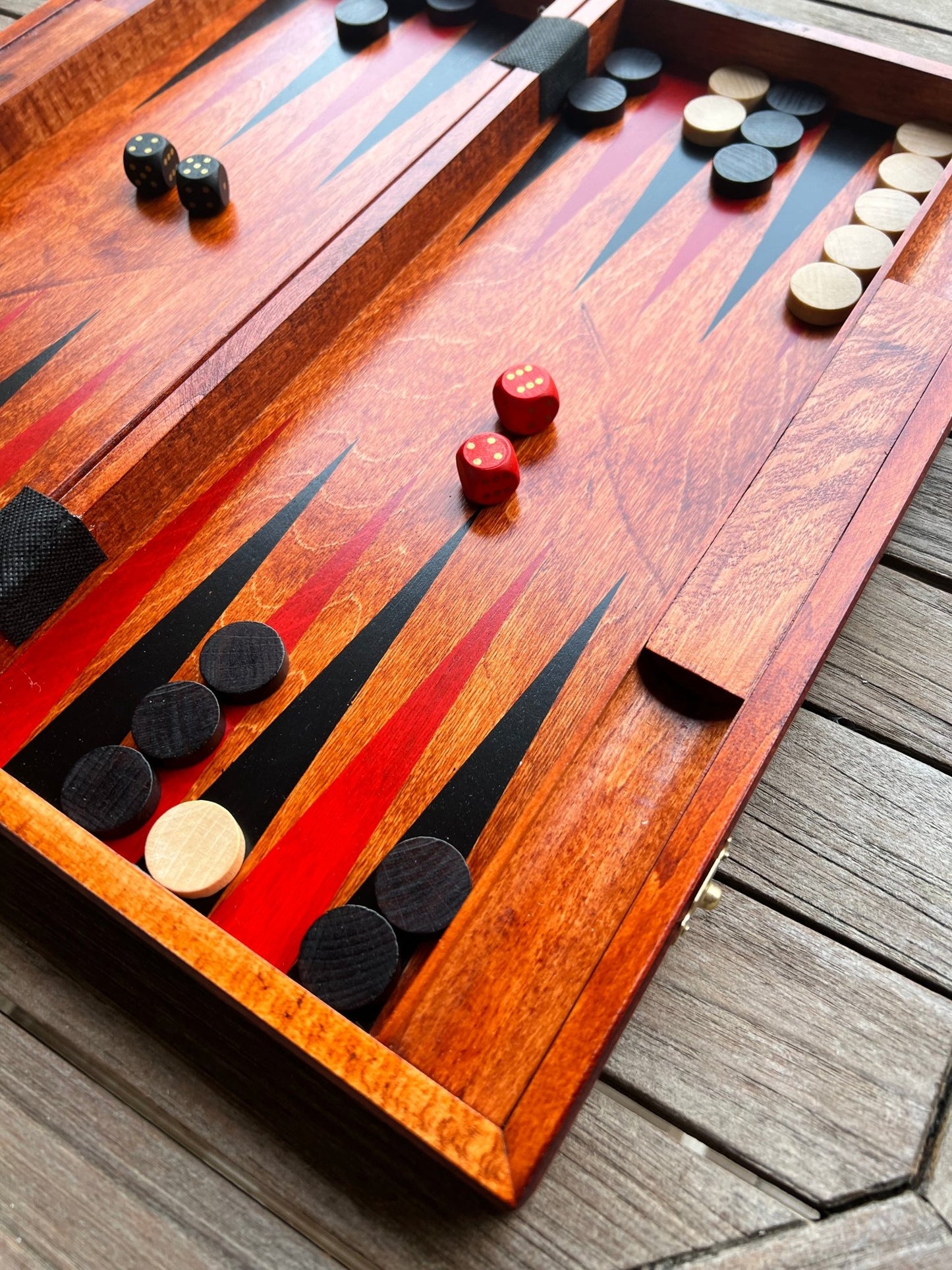 Jeu de Backgammon fait main bois marquété - La Cabane à Loulous