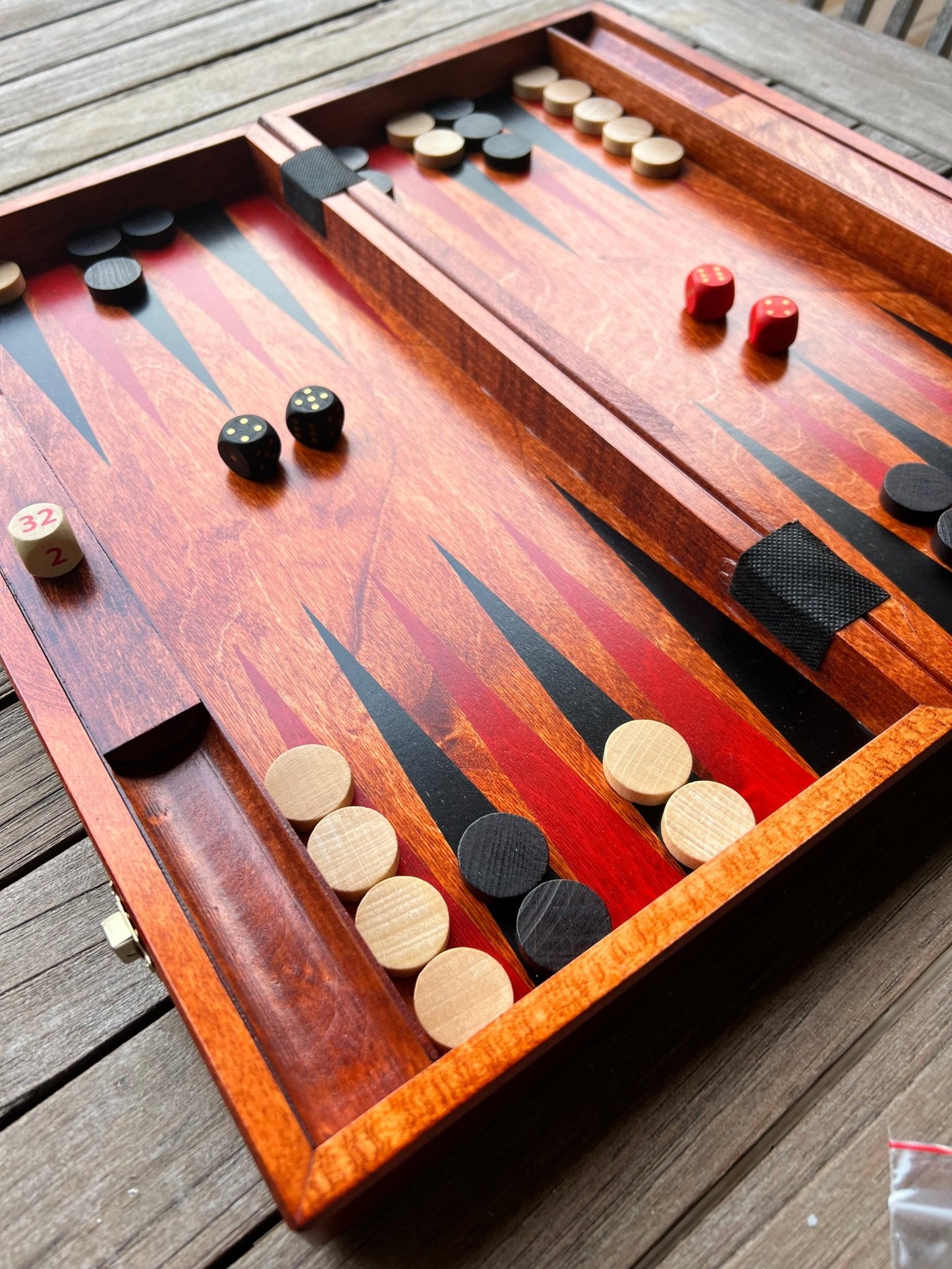 Jeu de Backgammon fait main bois marquété - La Cabane à Loulous