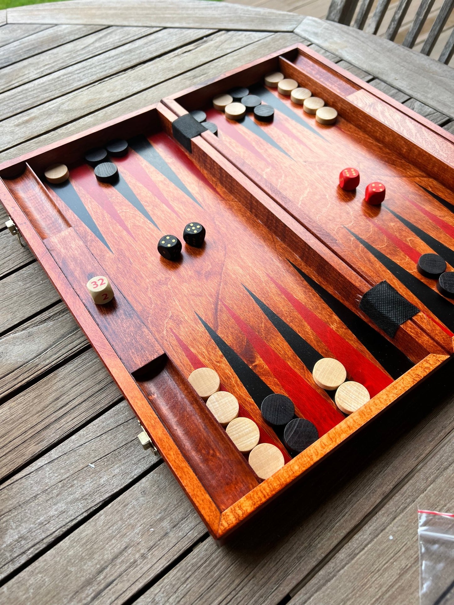 Jeu de Backgammon fait main bois marquété - La Cabane à Loulous