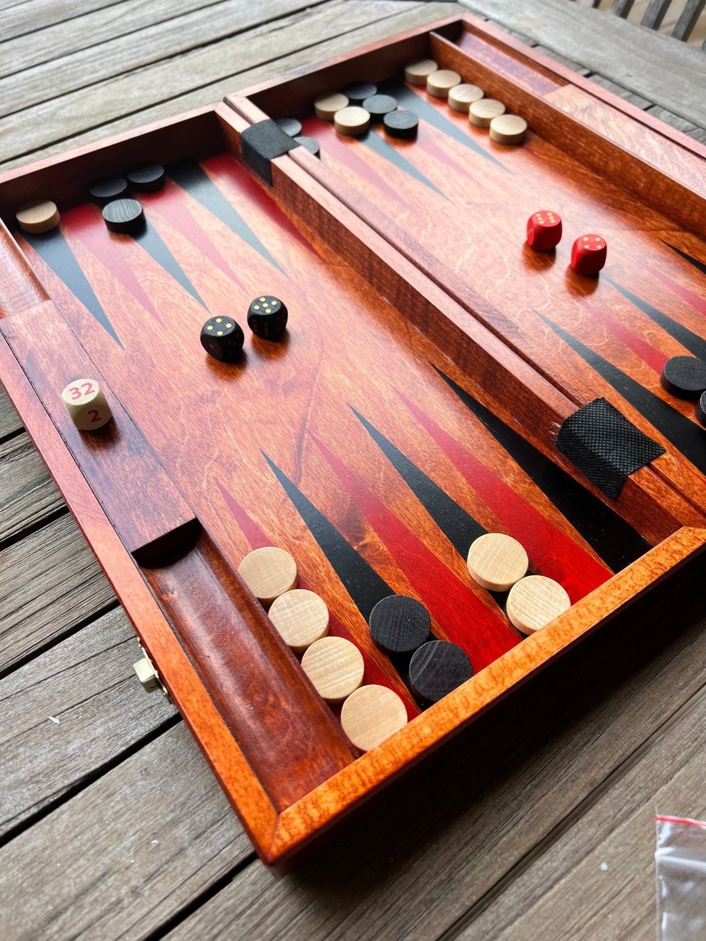 Jeu de Backgammon fait main bois marquété - La Cabane à Loulous