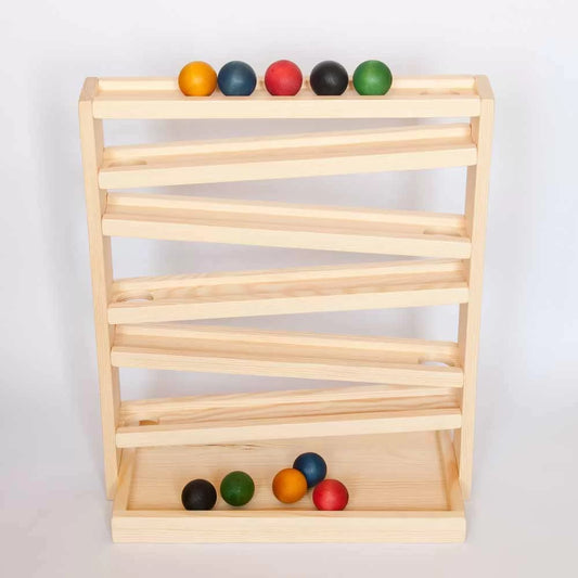 Toboggan à boules en bois Montessori