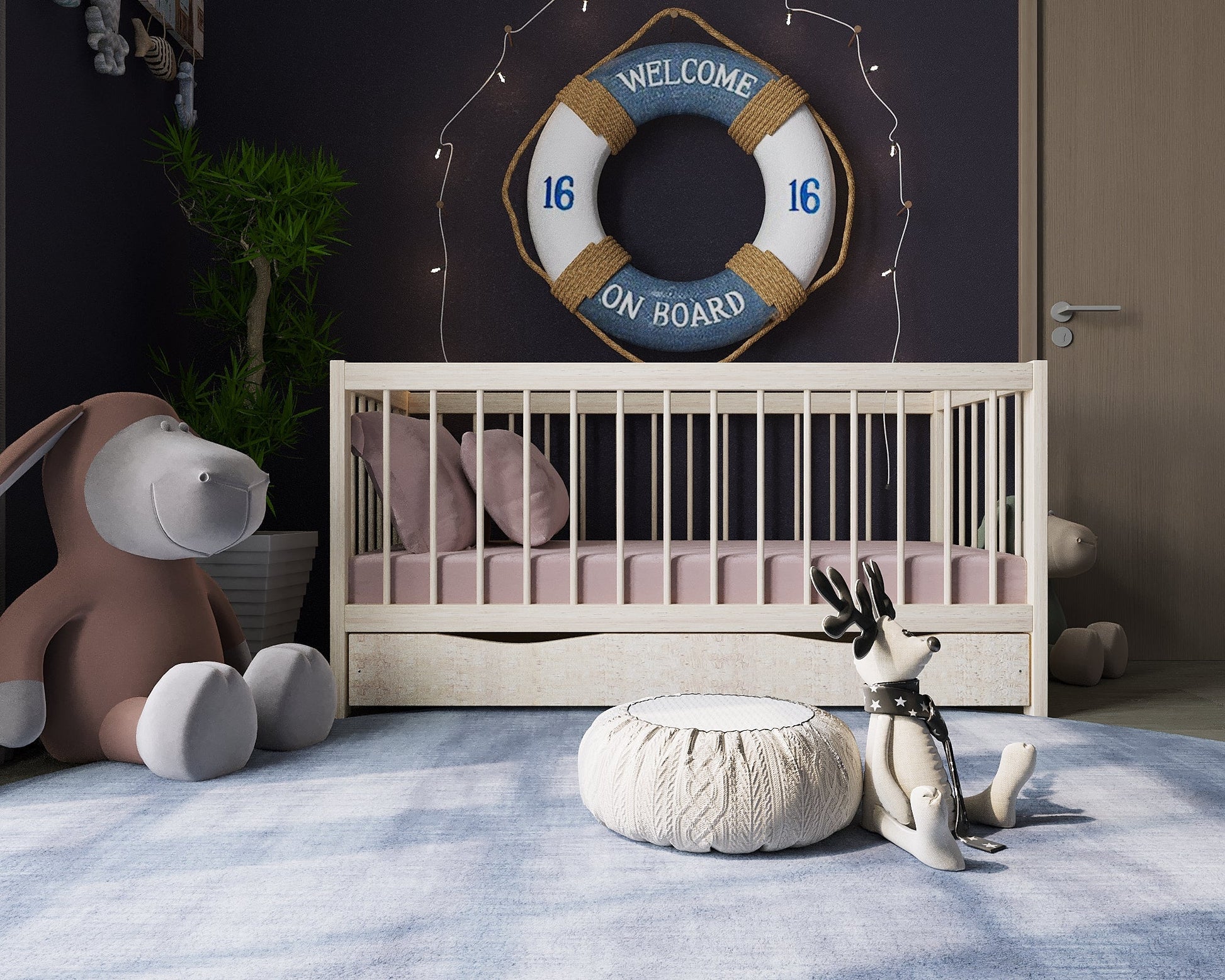 Lit Bébé Margo en Pin avec tiroir - La Cabane à Loulous