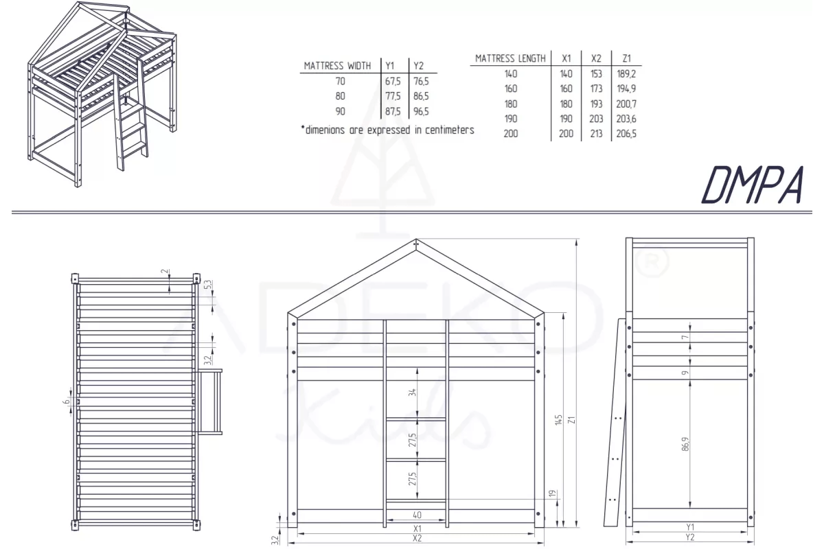 Lit Cabane Mezzanine bois fait main - La Cabane à Loulous