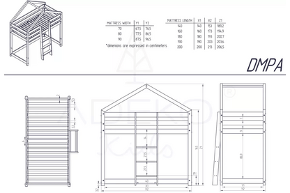 Lit Cabane Mezzanine bois fait main - La Cabane à Loulous