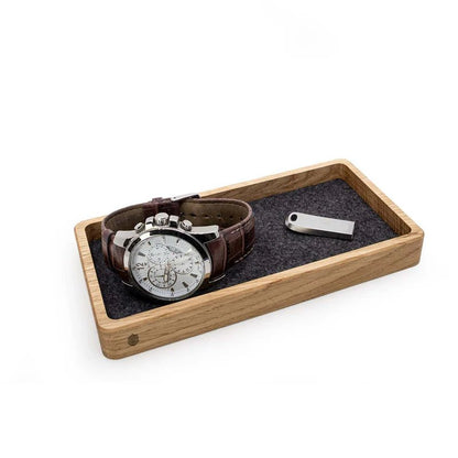 Organisateur rectangulaire avec un compartiment, chêne noir, chêne - La Cabane à Loulous