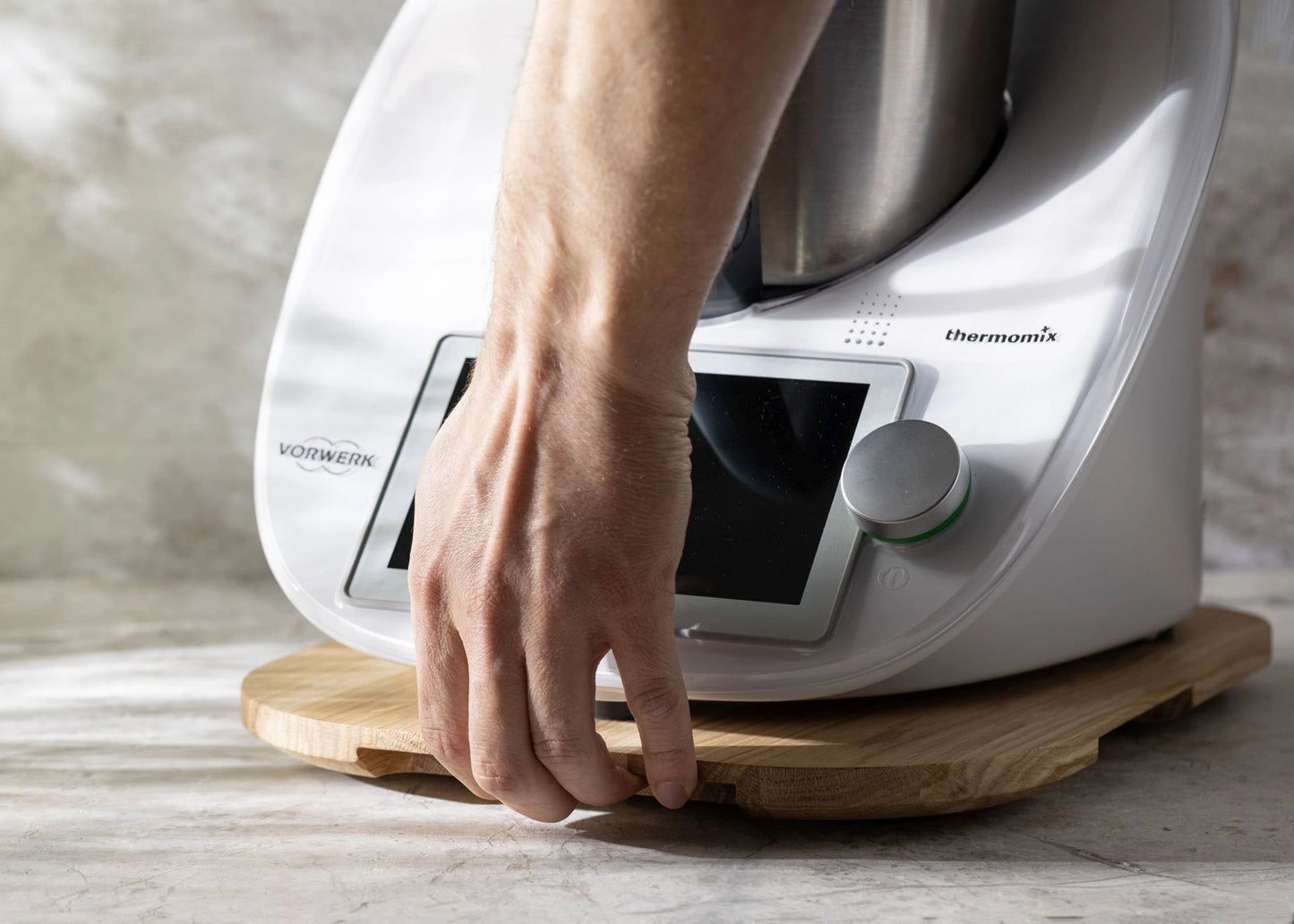 Planche en chêne pour thermomix 340x300x20mm (Compatible avec les modèles TM5 et TM6)