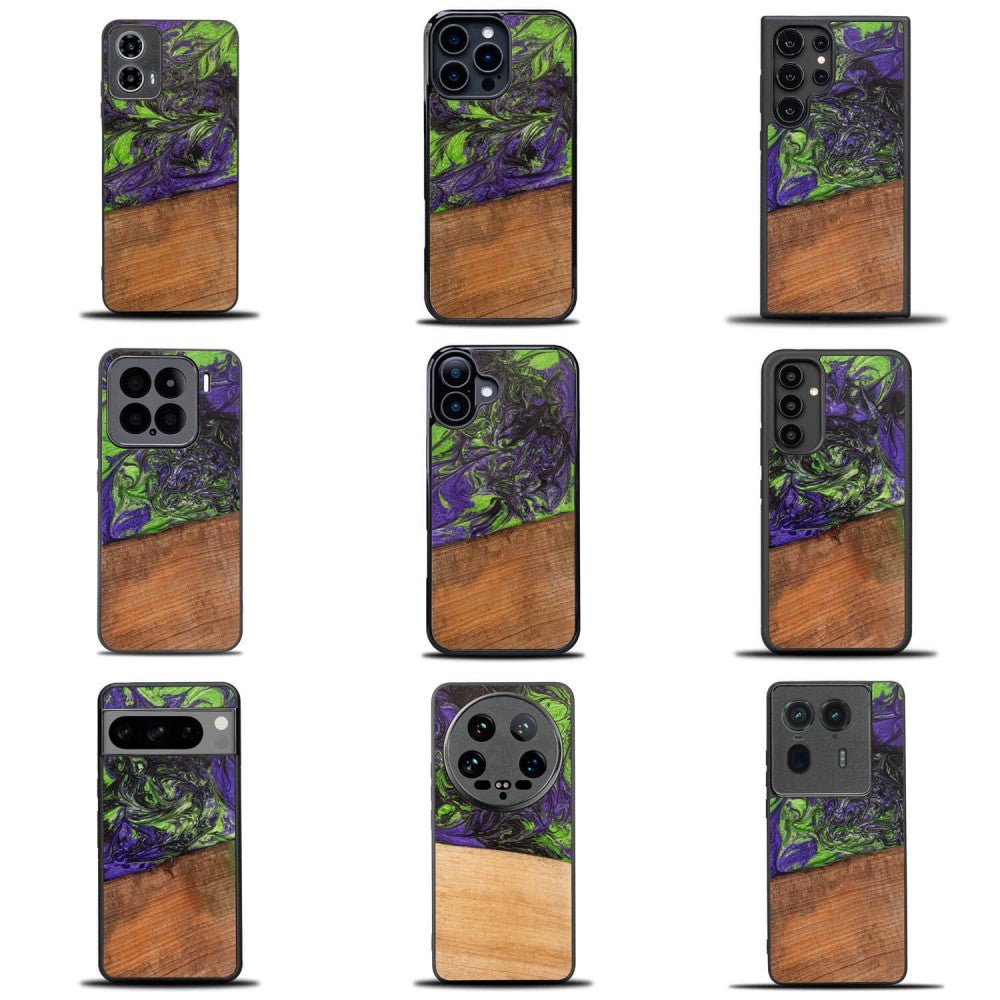 Protection Téléphone Bois et Résine Neons - Bangkok - La Cabane à Loulous