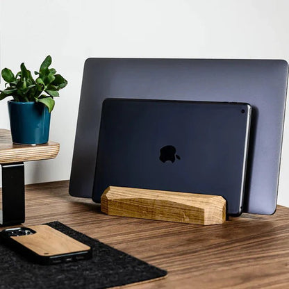Support double pour ordinateur portable Chêne Géométrique - La Cabane à Loulous