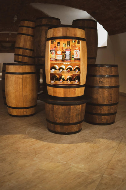 Tonneau Bar Signature LED – Cave à Vin en Bois de Chêne - La Cabane à Loulous